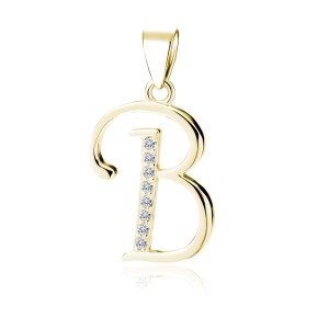 Pandantiv argint placat cu aur galben initiala litera B cu pietre DiAmanti LZ0002G_B-DIA (Argint 925‰ 1,2 g.) Pandantiv argint placat cu aur galben initiala litera B cu pietre DiAmanti LZ0002G_B-DIA (Argint 925‰ 1,2 g.)